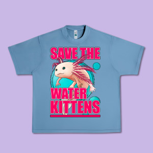 Save The Water Kittens Axolotl Urban Heavy Tee Designed By Jasminsmagicworld