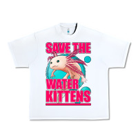 White save the water kittens axolotl Urban Heavy Tee - Jasminsmagicworld