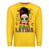 Lemon Proud Latina Skull Girl Messy Bun Premium Sweatshirt - texasbilliewilder