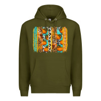 Army Green Fall Pumpkin brushstrokes Premium Hoodie - NancyCooperArtShop