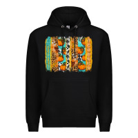 Black Fall Pumpkin brushstrokes Premium Hoodie - NancyCooperArtShop