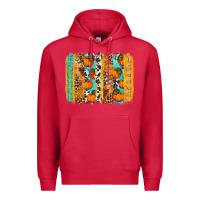 Cardinal Fall Pumpkin brushstrokes Premium Hoodie - NancyCooperArtShop