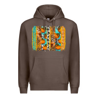 Coffee Fall Pumpkin brushstrokes Premium Hoodie - NancyCooperArtShop