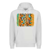 Dove Grey Fall Pumpkin brushstrokes Premium Hoodie - NancyCooperArtShop