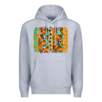 Heather Grey Fall Pumpkin brushstrokes Premium Hoodie - NancyCooperArtShop