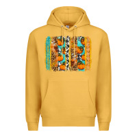 Mustard Fall Pumpkin brushstrokes Premium Hoodie - NancyCooperArtShop