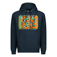 Navy Fall Pumpkin brushstrokes Premium Hoodie - NancyCooperArtShop