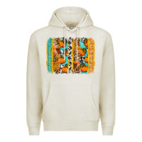 Oatmeal Heather Fall Pumpkin brushstrokes Premium Hoodie - NancyCooperArtShop