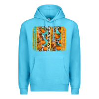 Ocean Blue Fall Pumpkin brushstrokes Premium Hoodie - NancyCooperArtShop