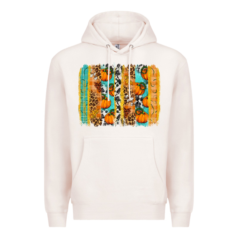 Fall Pumpkin Brushstrokes Premium Hoodie by NancyCooperArtShop | Teevron