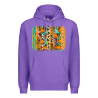 Purple Fall Pumpkin brushstrokes Premium Hoodie - NancyCooperArtShop