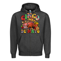 Charcoal Heather cinco de mayo truck Zipper Hoodie - LillyAllenDesigns