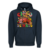 Navy cinco de mayo truck Zipper Hoodie - LillyAllenDesigns