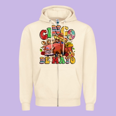 Cinco De Mayo Truck Zipper Hoodie Designed By Lillyallendesigns