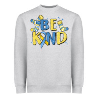 Heather Grey be kind Heavyweight Sweatshirt - MaliasSmallBusiness