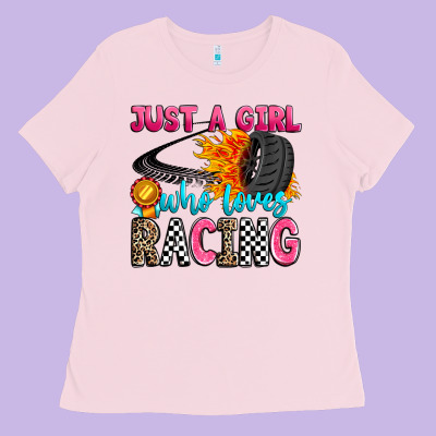 Just A Girl Who Loves Racing Ladies Tee Designed By Zillion Design Studio