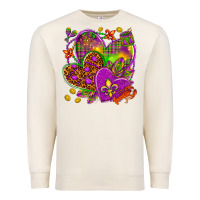 Sandshell Mardi Gras hearts Premium Sweatshirt - NancyCooperArtShop