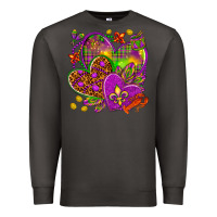 Smoke Mardi Gras hearts Premium Sweatshirt - NancyCooperArtShop