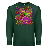 Sports Green Mardi Gras hearts Premium Sweatshirt - NancyCooperArtShop