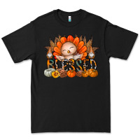 Black Thanksgiving Turkey Pumpkin Blessed Premium Tee - CowhideDigitalArt