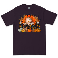 Plum Thanksgiving Turkey Pumpkin Blessed Premium Tee - CowhideDigitalArt