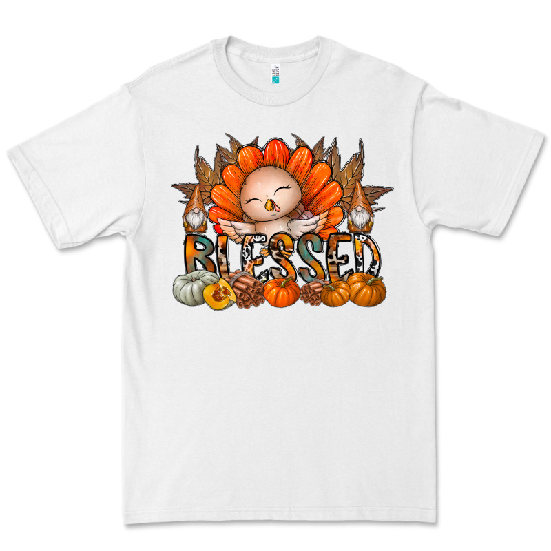 Thanksgiving Turkey Pumpkin Blessed Premium Tee by CowhideDigitalArt | Teevron