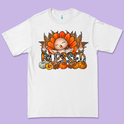 Thanksgiving Turkey Pumpkin Blessed Premium Tee Designed By Cowhidedigitalart