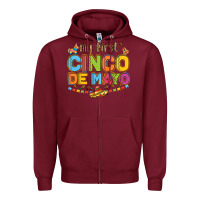 Burgundy my first cinco de mayo Zipper Hoodie - LillyAllenDesigns