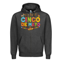 Charcoal Heather my first cinco de mayo Zipper Hoodie - LillyAllenDesigns