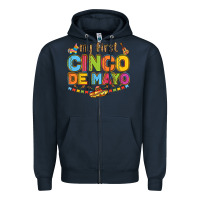Navy my first cinco de mayo Zipper Hoodie - LillyAllenDesigns