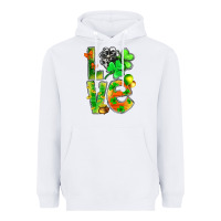 White st.patrick love with clover Heavyweight Hoodie - NancyCooperArtShop