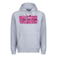 Heather Grey Breast Cancer Daycare Worker Premium Hoodie - texasbilliewilder