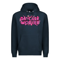 Navy Breast Cancer Daycare Worker Premium Hoodie - texasbilliewilder