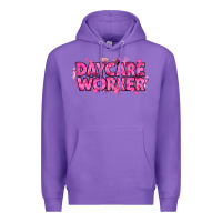 Purple Breast Cancer Daycare Worker Premium Hoodie - texasbilliewilder
