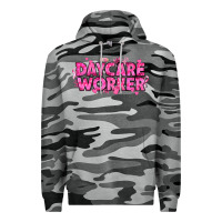Slate Camo Breast Cancer Daycare Worker Premium Hoodie - texasbilliewilder