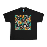 Black western leopard sunflower black and white  cow Urban Heavy Tee - BarkalooDesign