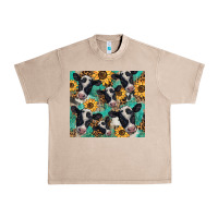 French Oak western leopard sunflower black and white  cow Urban Heavy Tee - BarkalooDesign