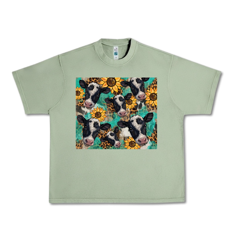 Western Leopard Sunflower Black And White  Cow Urban Heavy Tee by BarkalooDesign | Teevron