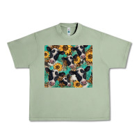 Oil Green western leopard sunflower black and white  cow Urban Heavy Tee - BarkalooDesign