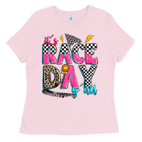 Bubblegum Pink it's race day y'all Ladies Tee - Zillion Design Studio