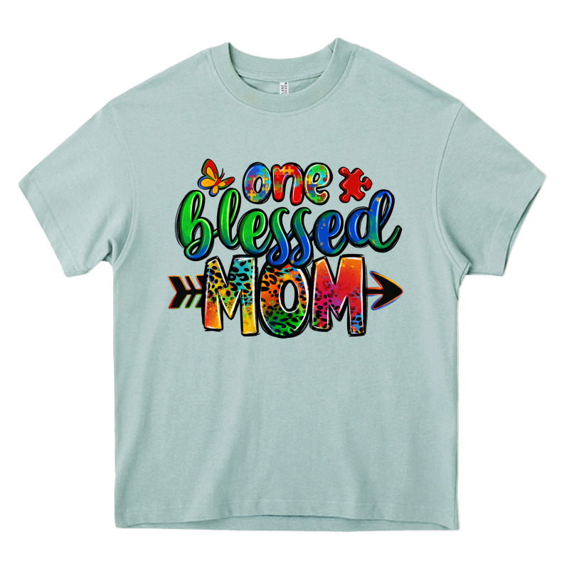 One Blessed Mom Autism Heavy Core Tee by Zillion Design Studio | Teevron
