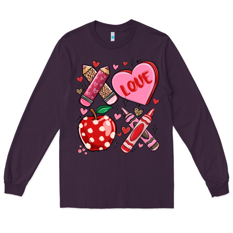 Valentine Xoxo Teacher Long Sleeve Tee by MaliasSmallBusiness | Teevron