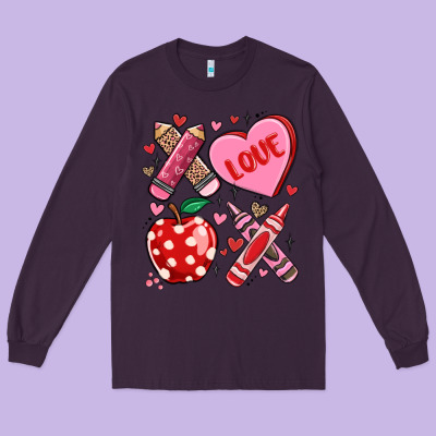 Valentine Xoxo Teacher Long Sleeve Tee Designed By Maliassmallbusiness