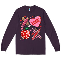 Plum valentine xoxo teacher Long Sleeve Tee - MaliasSmallBusiness