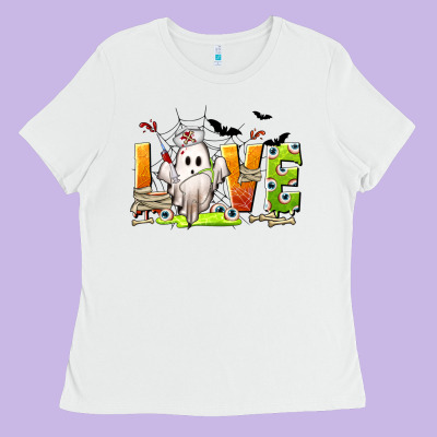 Love Nurse Halloween Ladies Tee Designed By Texasbilliewilder