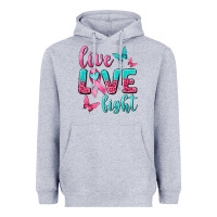 Heather Grey live love fight breast cancer Heavyweight Hoodie - texasbilliewilder