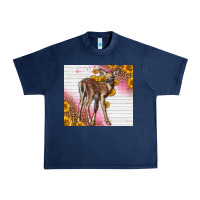Navy Western Cute Baby Deer Fawn Urban Heavy Tee - LillyAllenDesigns
