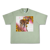 Oil Green Western Cute Baby Deer Fawn Urban Heavy Tee - LillyAllenDesigns