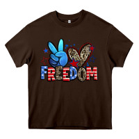 Chocolate Brown peace love freedom Heavy Core Tee - Zillion Design Studio