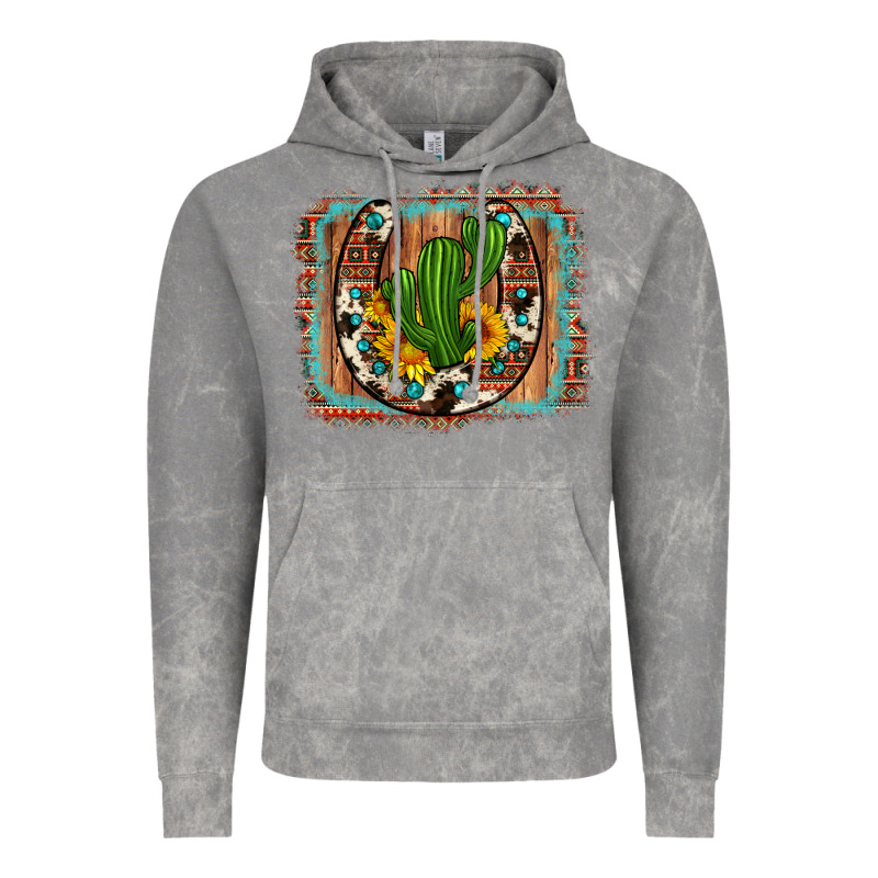 Cactus Sunflower Cowhide Horseshoe  Background Vintage Hoodie by Artiststas | Teevron